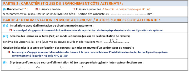 Partie 3 et 4 du formulaire