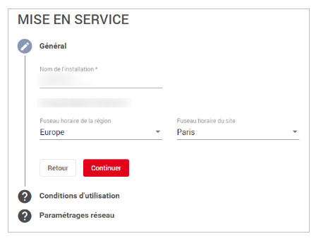 Capture d'ecran montrant le début de la configuration général