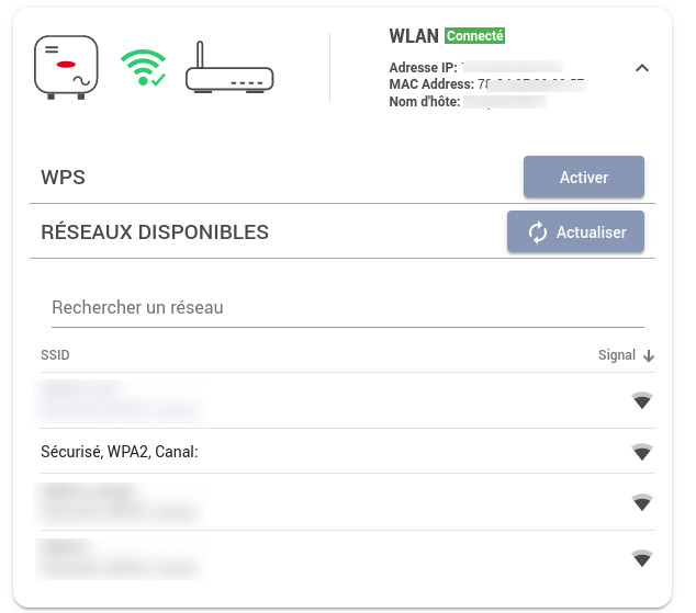 Configuration connexion wifi